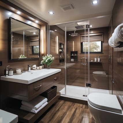modern bathroom with small space contemporary decor
