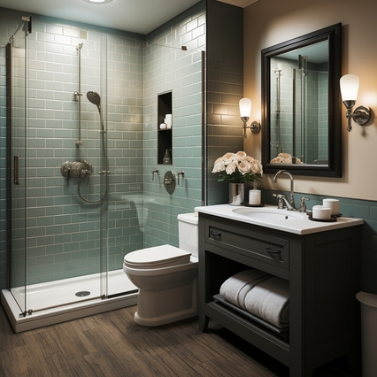 small bathroom decorated modern style