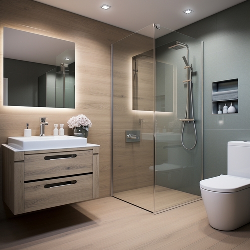 small bathroom with modern style decor